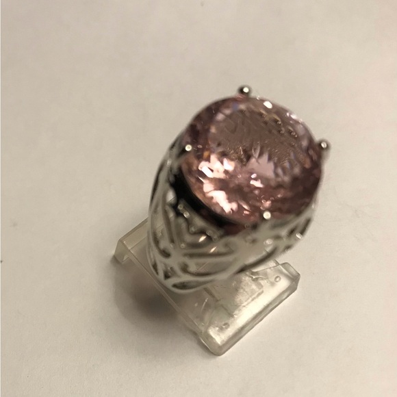 Rose Quartz 925 Sterling Silver Ring - Picture 1 of 4